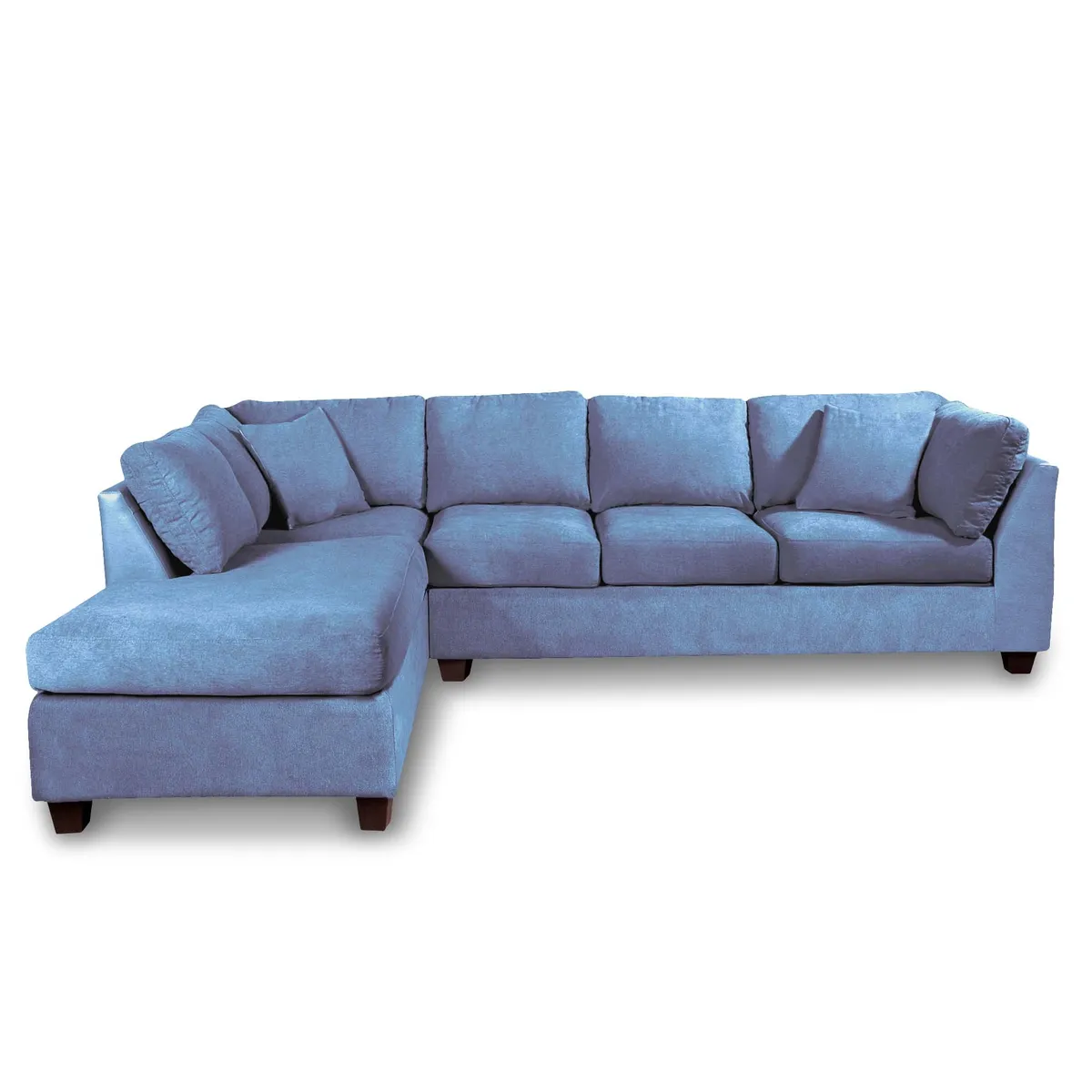 LATAM HOME - Sofá Seccional Padua Izquierdo Tela Velvet Azul Petroleo