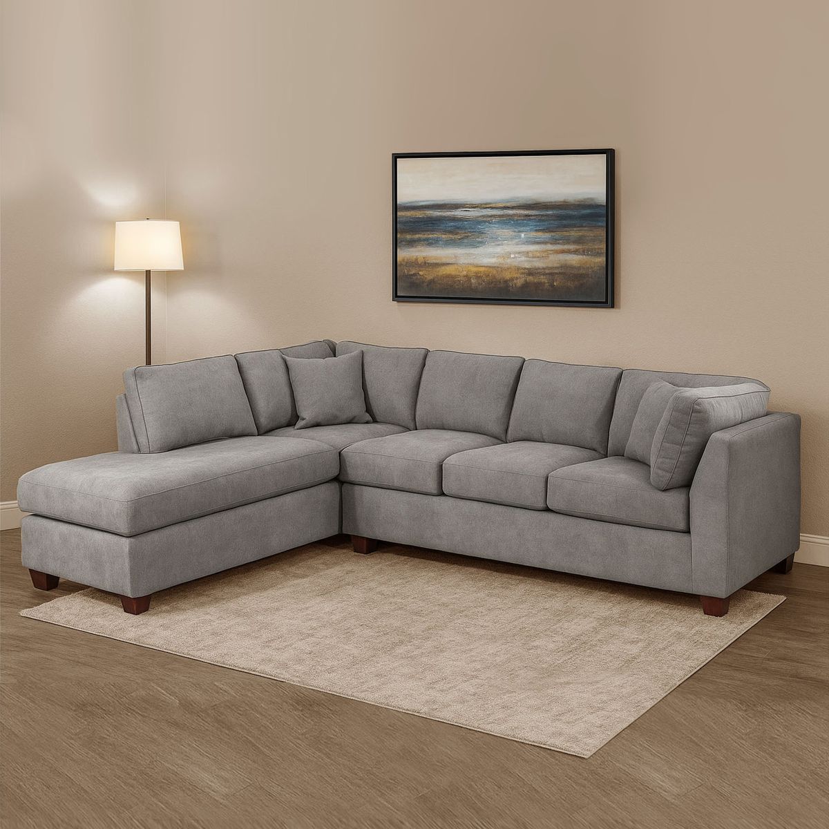 LATAM HOME - Sofá Seccional Latam Home Padua Gris 5 Cuerpos