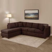 Sofá Seccional Padua Izquierdo Tela Velvet Chocolate