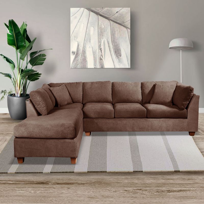 LATAM HOME - Sofá Seccional Padua Izquierdo Tela Velvet Chocolate