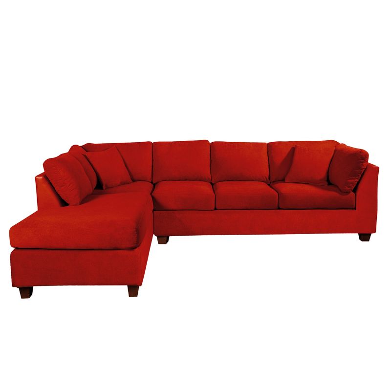 LATAM HOME - Sofá Seccional Padua Izquierdo Tela Velvet Burdeo