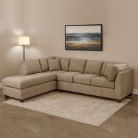 Sofá Seccional Padua Izquierdo Tela Velvet Beige