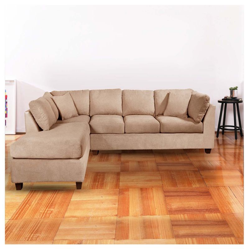 LATAM HOME - Sofá Seccional Padua Izquierdo Tela Velvet Beige