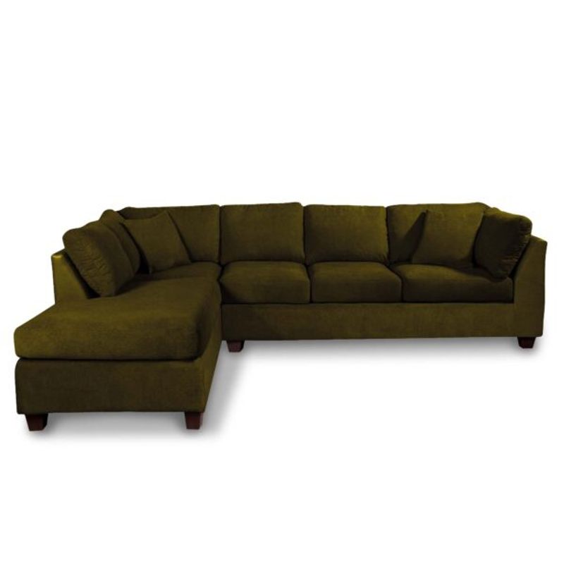 LATAM HOME - Sofá Seccional Padua Izquierdo Tela Velvet Verde