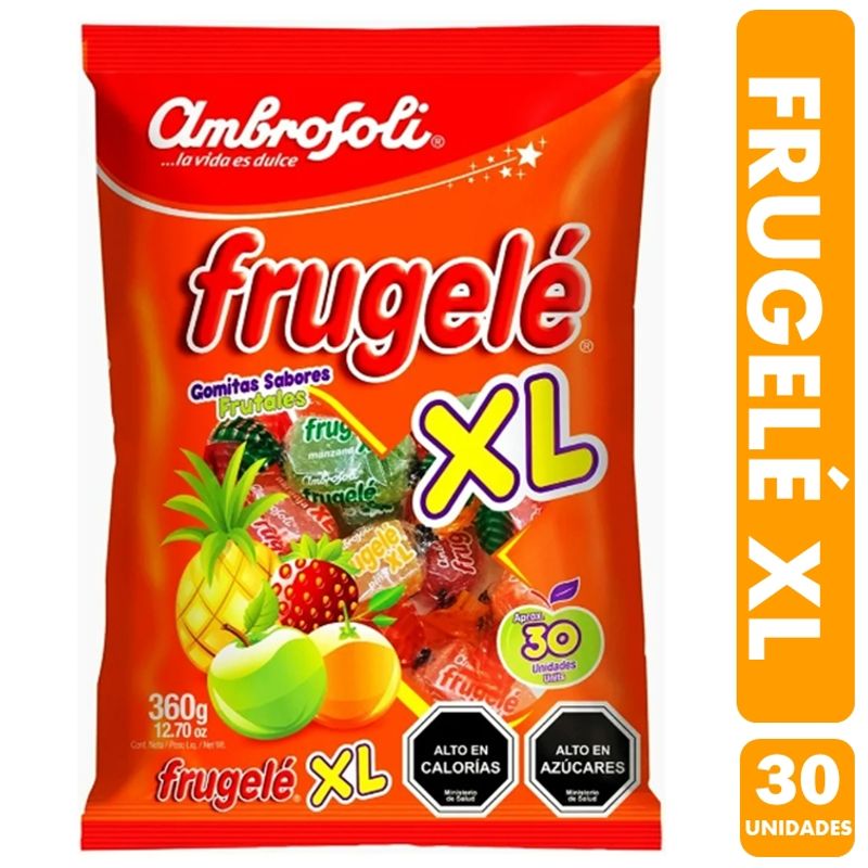 ARCOR - Frugelé Xl - Gomitas De Ambrosoli (Bolsa Con 30 Unidades)