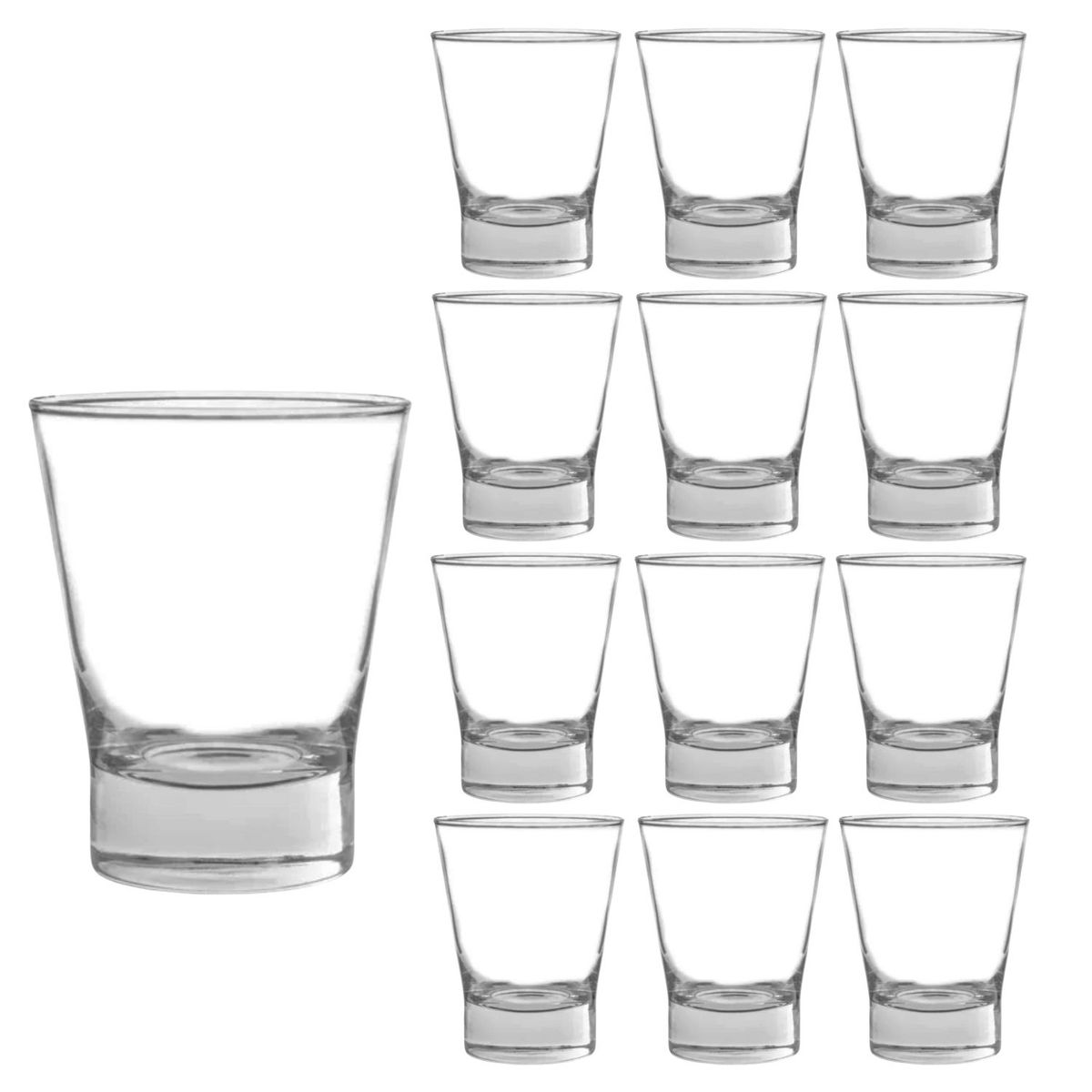 CRISTAR - Pack 12 Vasos Bajos Vidrio Cristal 347cc London Rocks