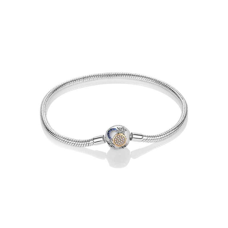 SILVER HEART - Pulsera Sol, Medialuna y Estrellas en Plata Fina 925 SILVER HEART