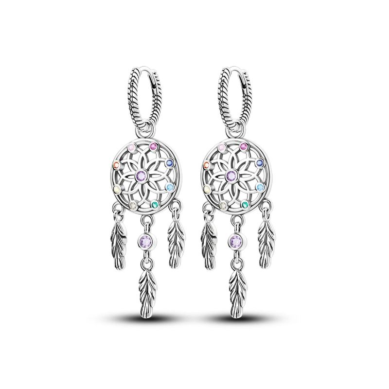 SILVER HEART - Aros Atrapasueños Colorido en Plata Fina 925 SILVER HEART