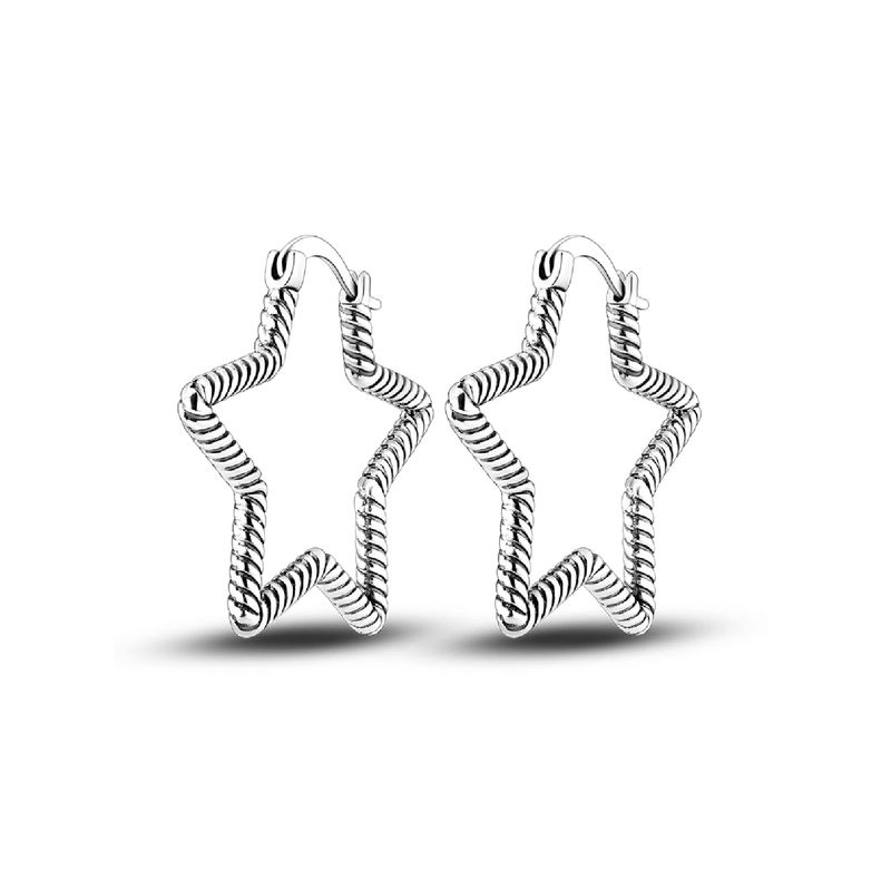 SILVER HEART - Aros Estrella Trenzada en Plata Fina 925 SILVER HEART