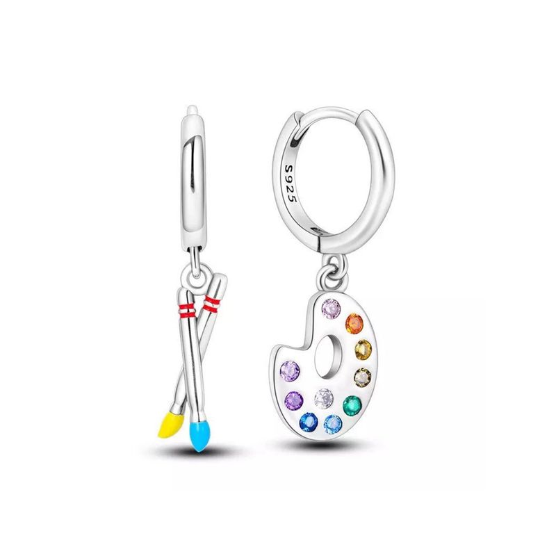 SILVER HEART - Aros Acuarela y Pinceles en Plata Fina 925 SILVER HEART