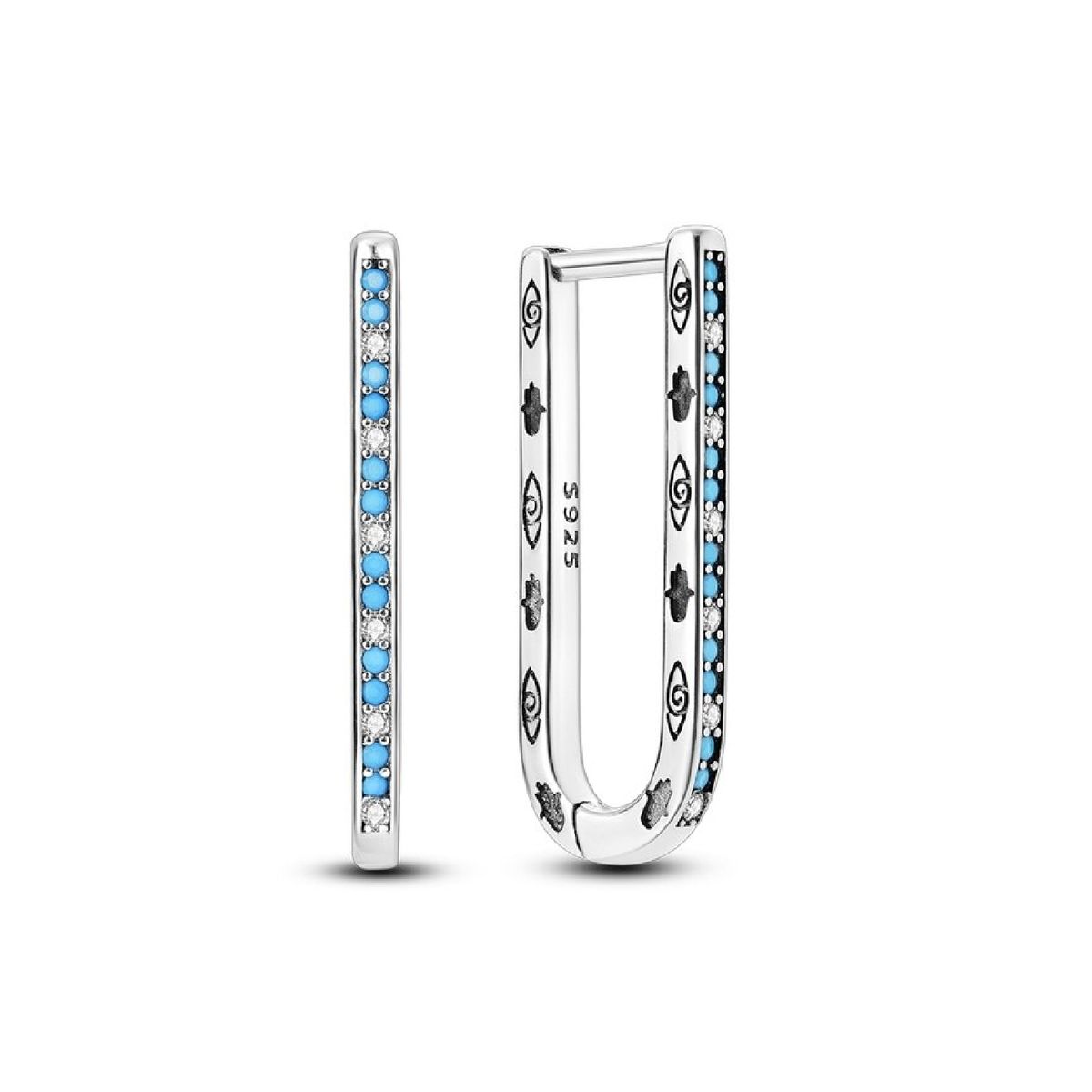 SILVER HEART - Aros Argolla Ovalada Espiritual en Plata Fina 925 SILVER HEART