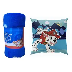 DISNEY - PACK MANTA DE CORAL PARA BEBE COJÍN VELOUR 40X40 PWP MOUNTAINS BLUE