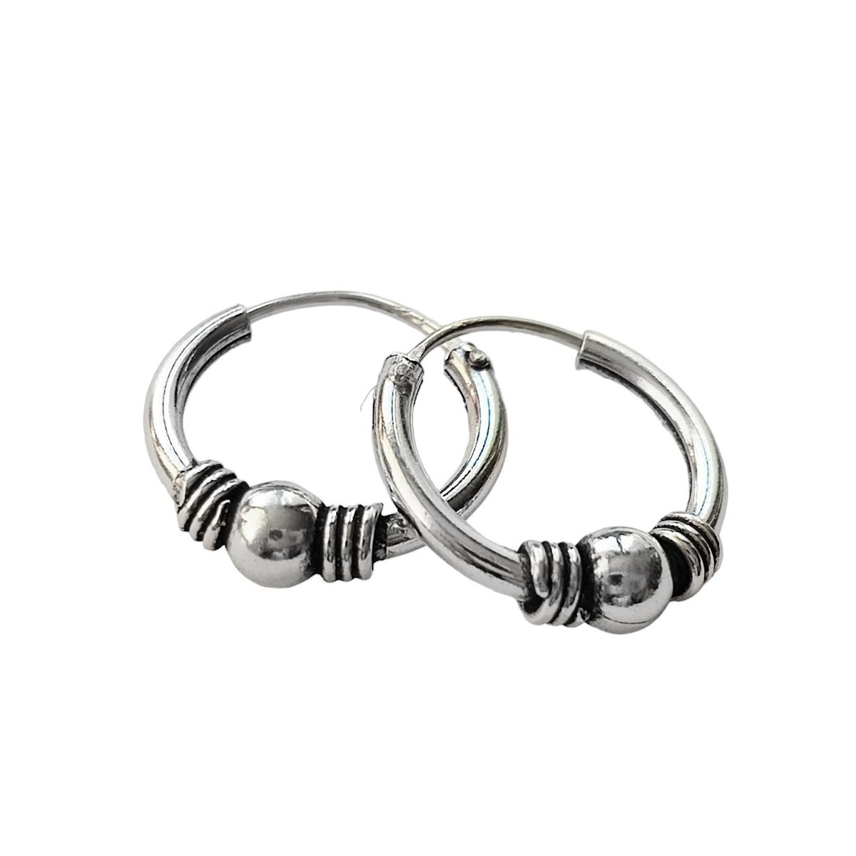 COGGIOLA - Aros Argolla Bali Mini Envejecida Plata Fina 925