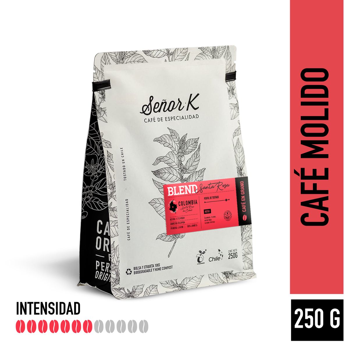 CAFE SEÑOR K - Café Grano Molido Blend Santa Rosa Señor K 250 grs