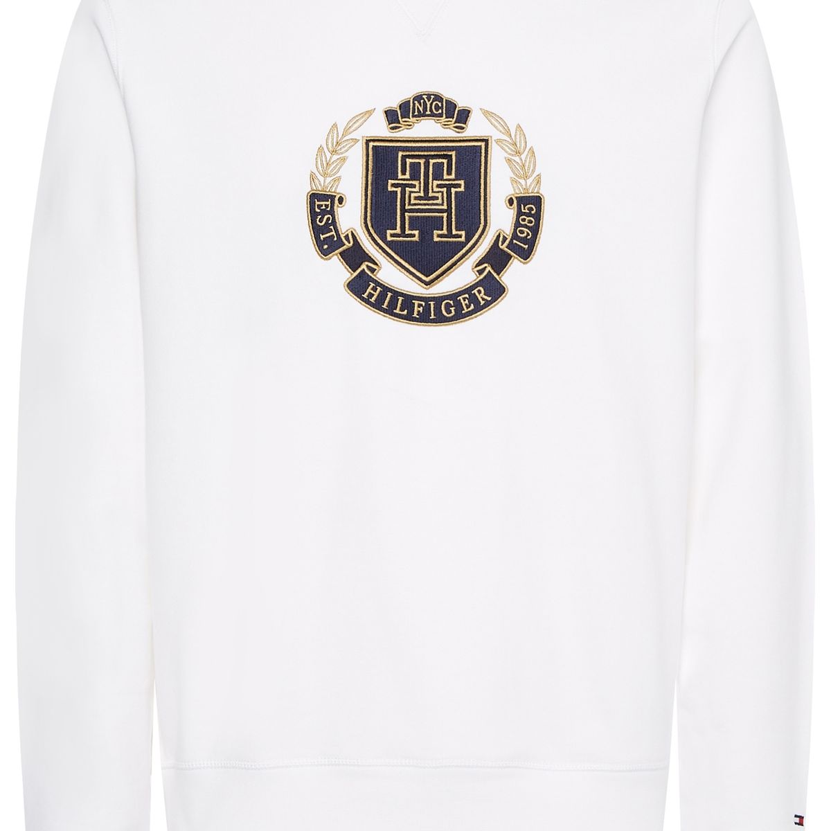 TOMMY HILFIGER - Polerón Icon Stack Crest Logo Blanco Tommy Hilfiger
