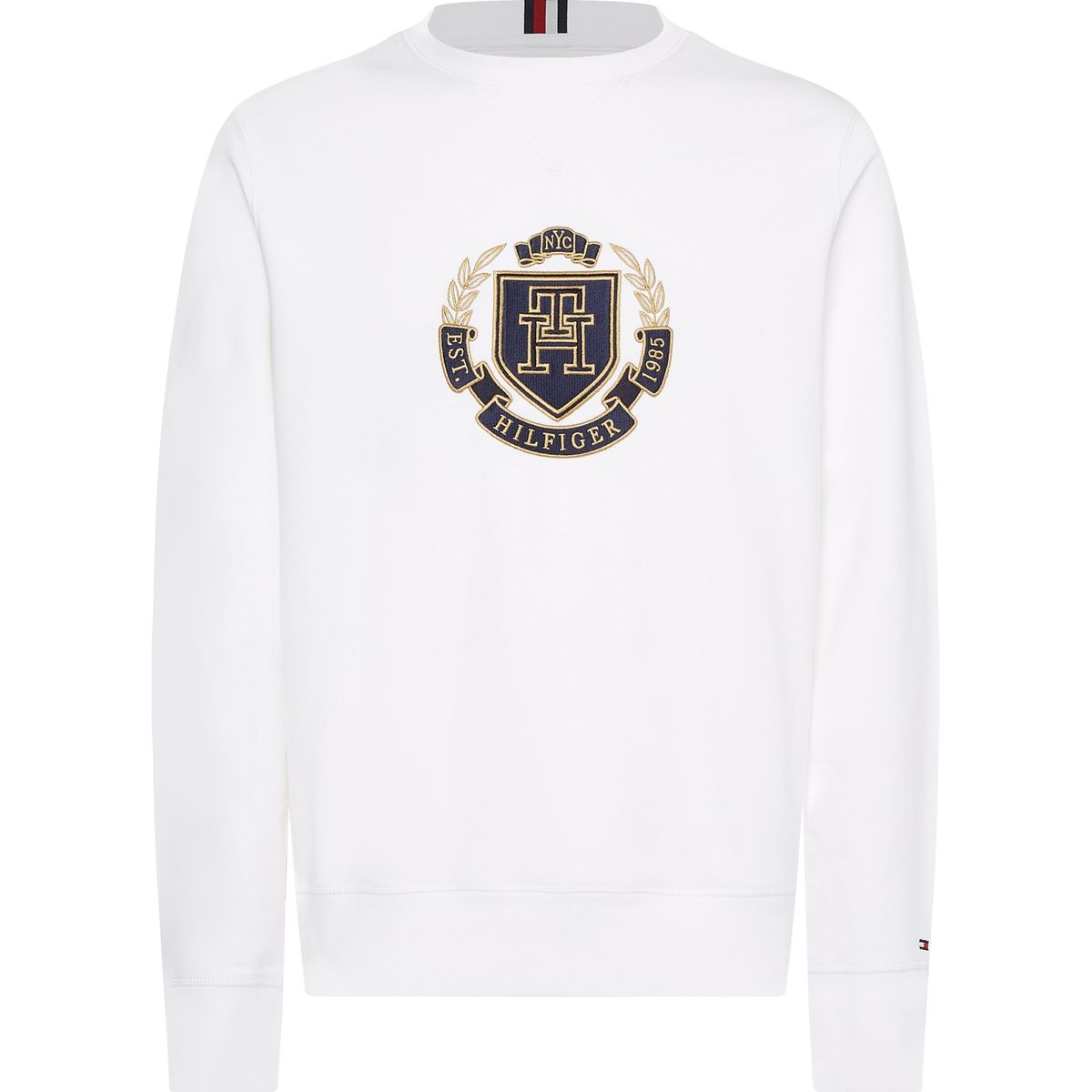 TOMMY HILFIGER - Polerón Icon Stack Crest Logo Blanco Tommy Hilfiger