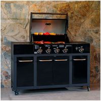 Parrilla Gas Buffalo Black 4 Quemadores + Quemador Lateral