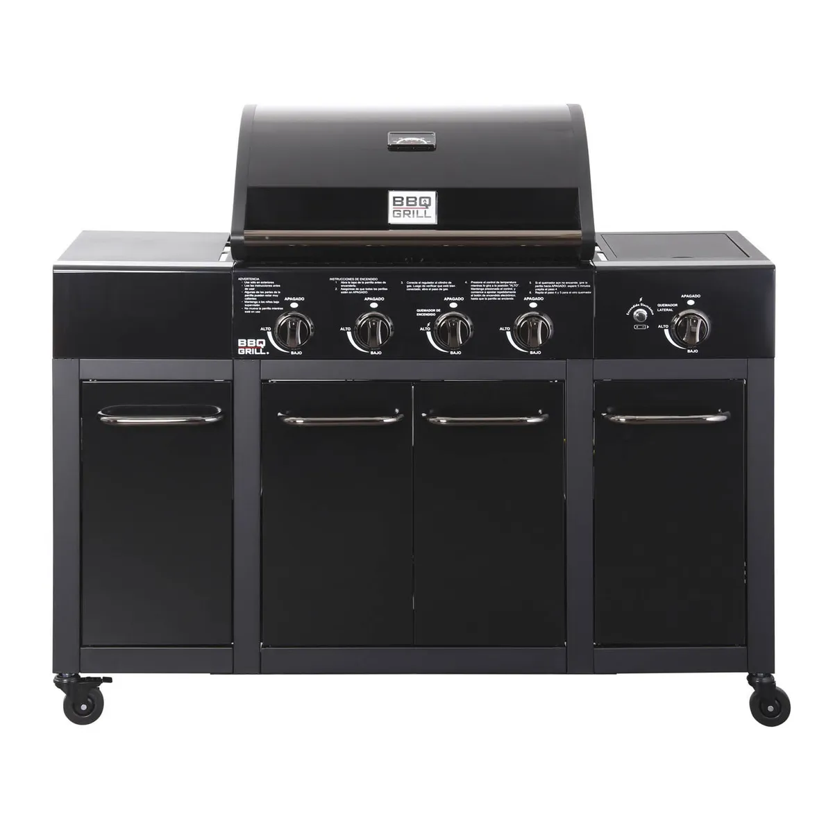 BBQ GRILL - Parrilla Gas Buffalo Black 4 Quemadores + Quemador Lateral