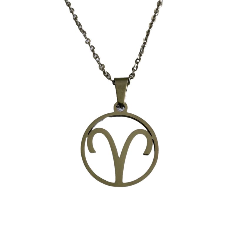 GENERICO - Colgante Aries Acero Inoxidable con Cadena 50 cms