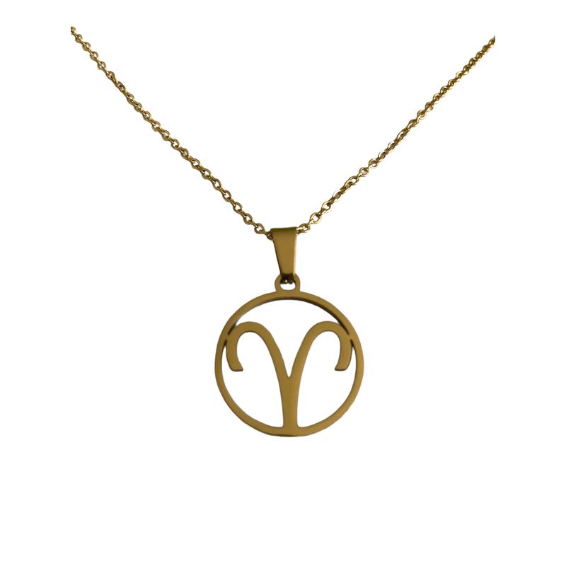 GENERICO - Colgante Aries Acero Inoxidable con Cadena 50 cms