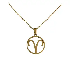 GENERICO - Colgante Aries Acero Inoxidable con Cadena 50 cms