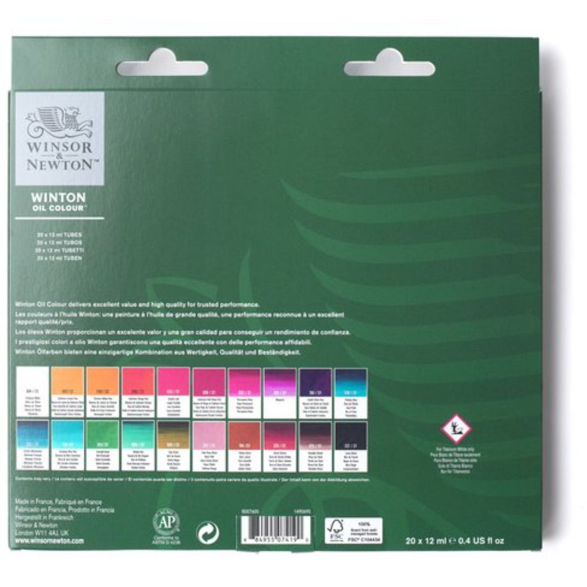 WINSOR AND NEWTON - Set Inicial Óleos Winton Winsor & Newton 20x12ml