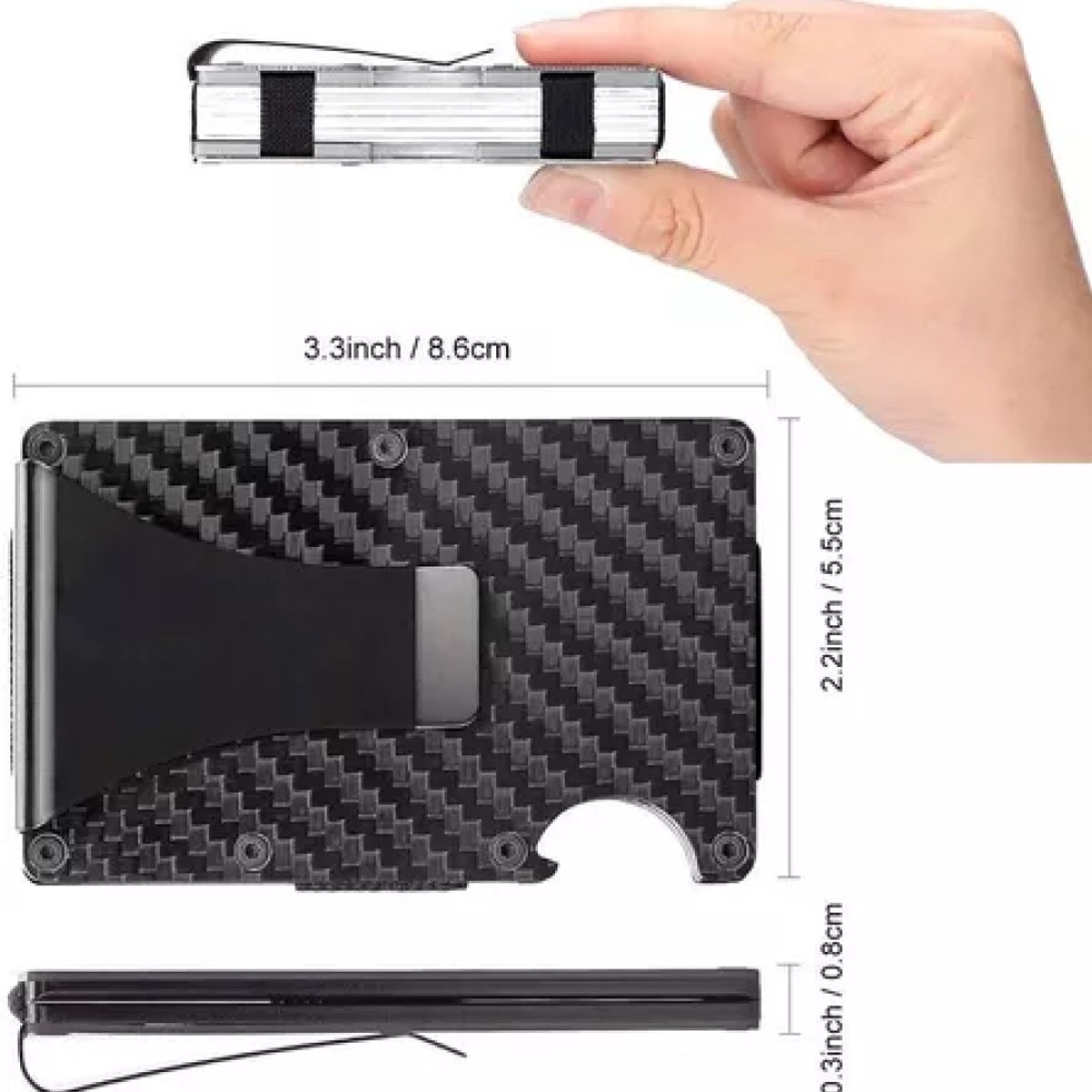 GENERICO - Billetera Tarjetero Minimalista Rfid Hombre Mujer