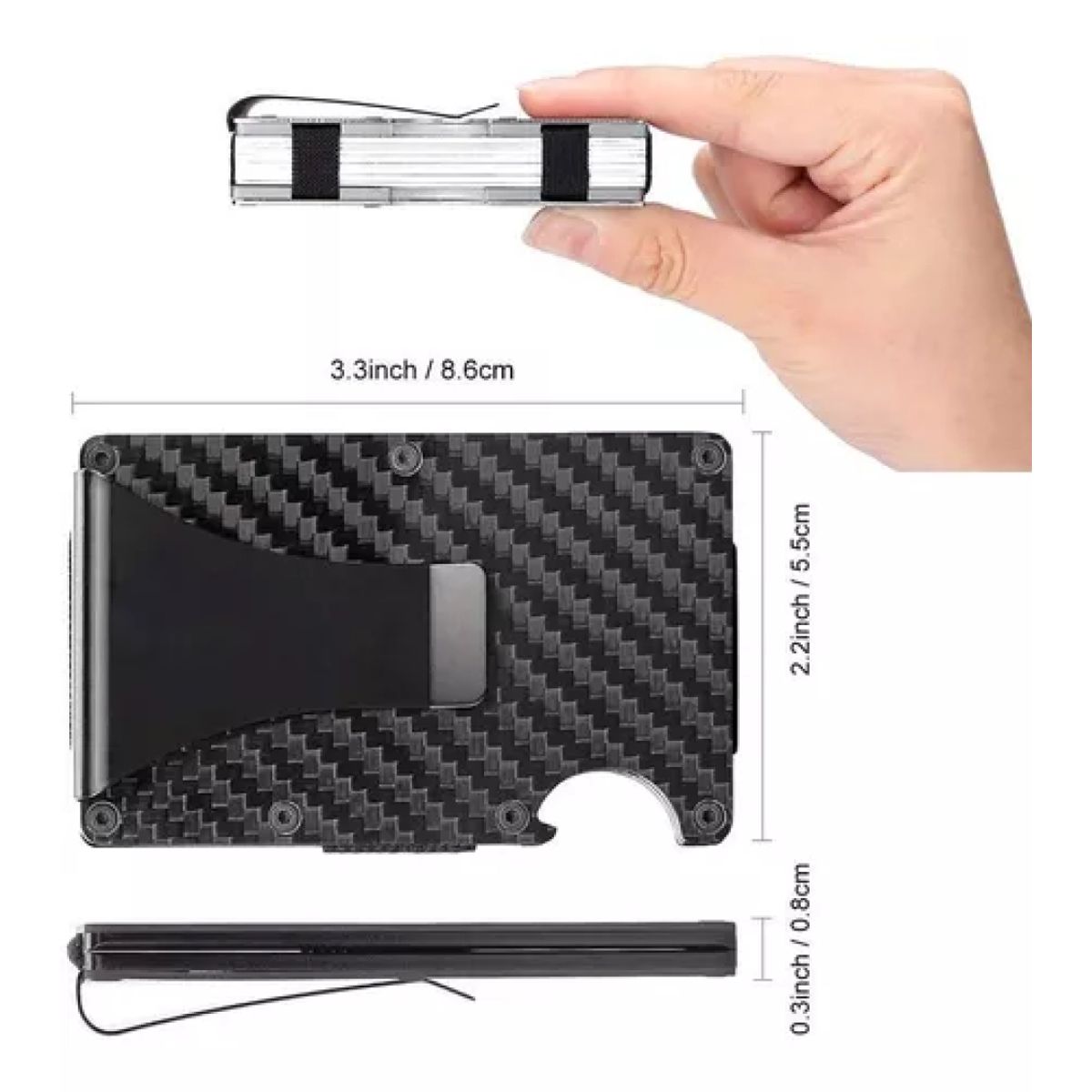 GENERICO - Billetera Tarjetero Minimalista Rfid Hombre Mujer