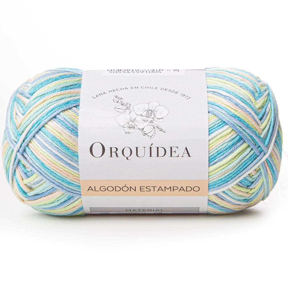 GENERICO - Hilo Algodón Estampado Gardenia de Orquidea - Turquesa 4