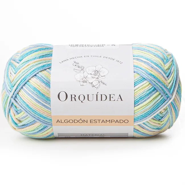 GENERICO - Hilo Algodón Estampado Gardenia de Orquidea - Turquesa 4