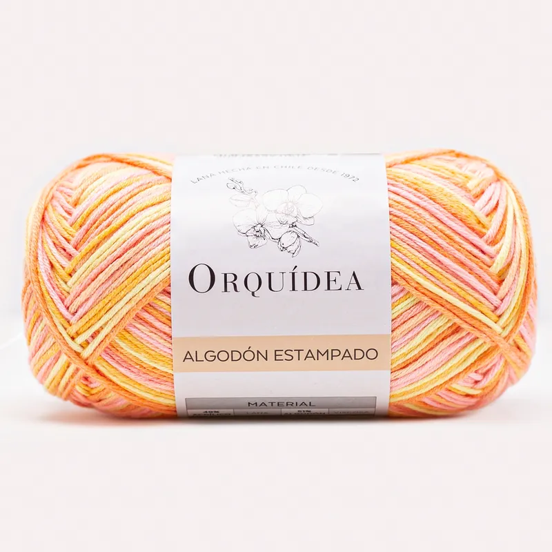 GENERICO - Hilo Algodón Estampado Gardenia de Orquidea - Salmon 5