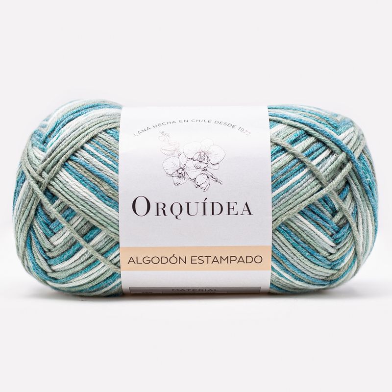 GENERICO - Hilo Algodón Estampado Gardenia de Orquidea - Azul Piedra 11