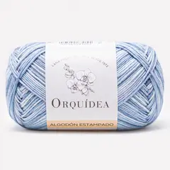GENERICO - Hilo Algodón Estampado Gardenia de Orquidea - Celeste 13