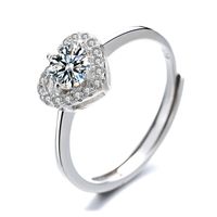 Anillo Corazón, Plata 925 y Circones, Ajustable A Tu Dedo! (incluye regalo)