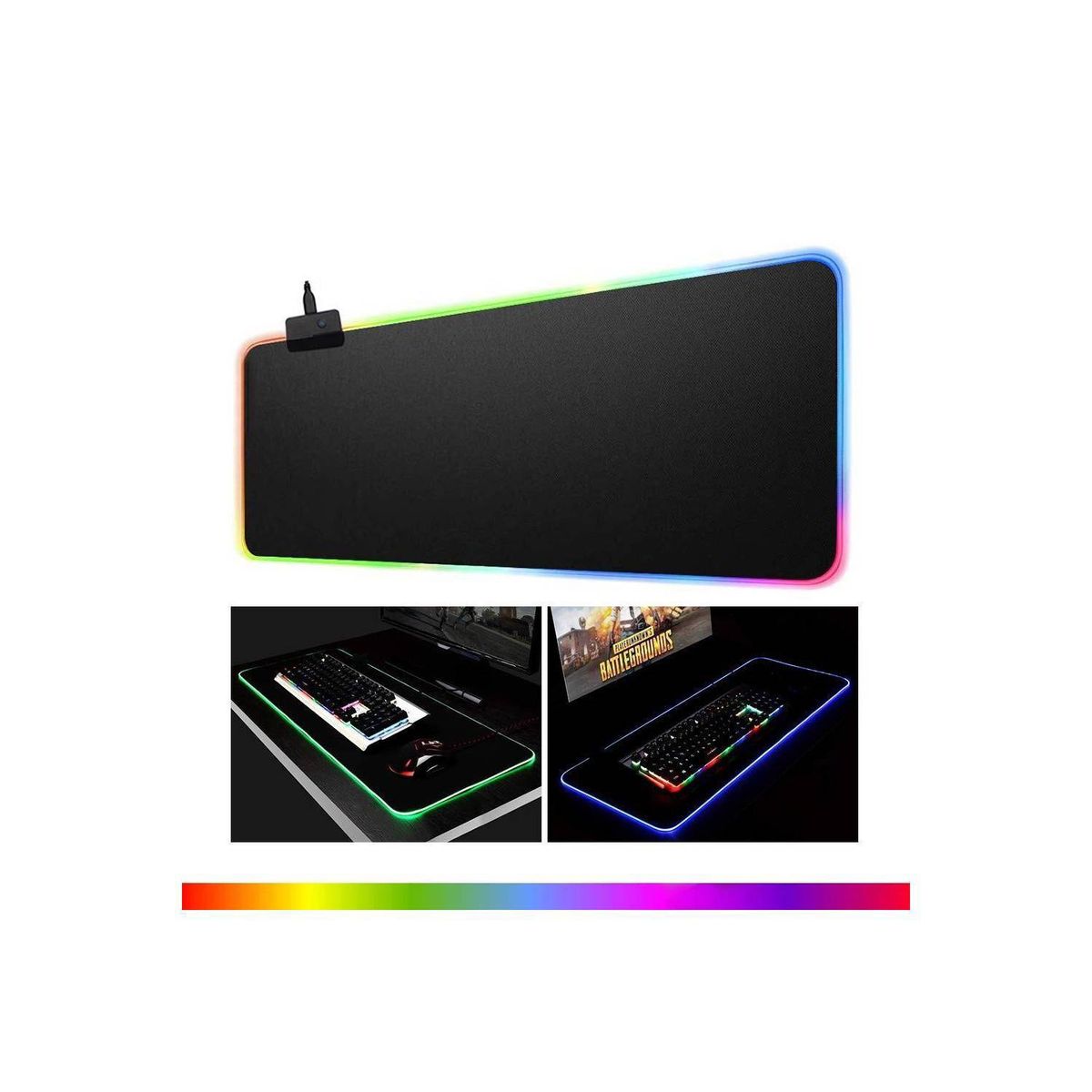 IRM - Mouse Pad Gamer Antideslizante Con Luz Led 80x30cm