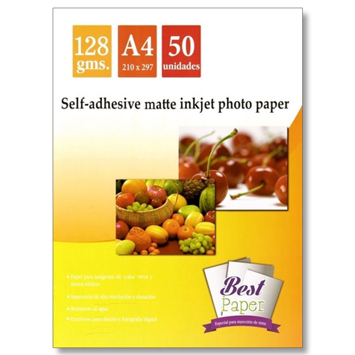 GENERICO - Papel fotográfico adhesivo matte A4 Best Paper…