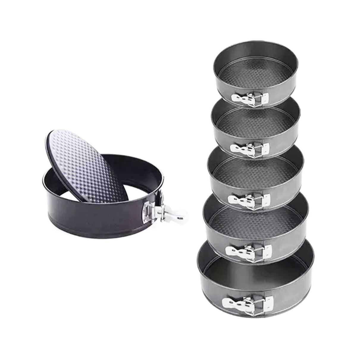 GENERICO - Molde Torta Desmontable Set 6 Pieza N°18/20/22/24/26/28 Cm