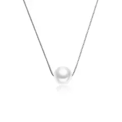 GENERICO - Collar plata 925 con perla de 10 mm (incluye regalo)