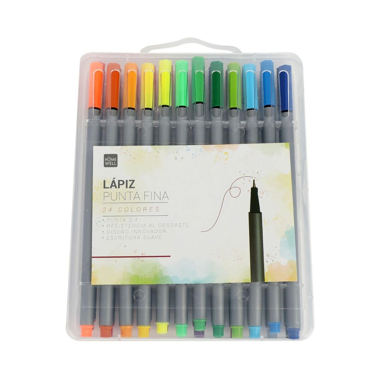HOMEWELL - Set Lápices Punta Fina 24 Colores Lapiz HOMEWELL