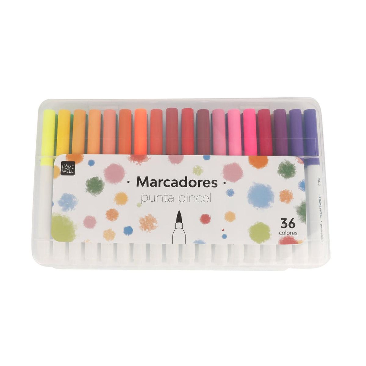 HOMEWELL - Marcadores de Colores Punta Pincel 36u HOMEWELL