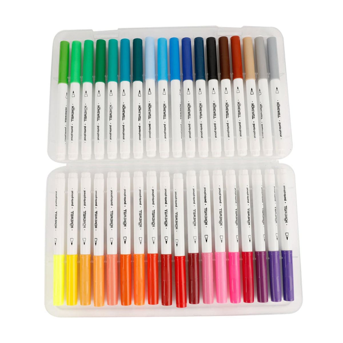 HOMEWELL - Marcadores de Colores Punta Pincel 36u HOMEWELL