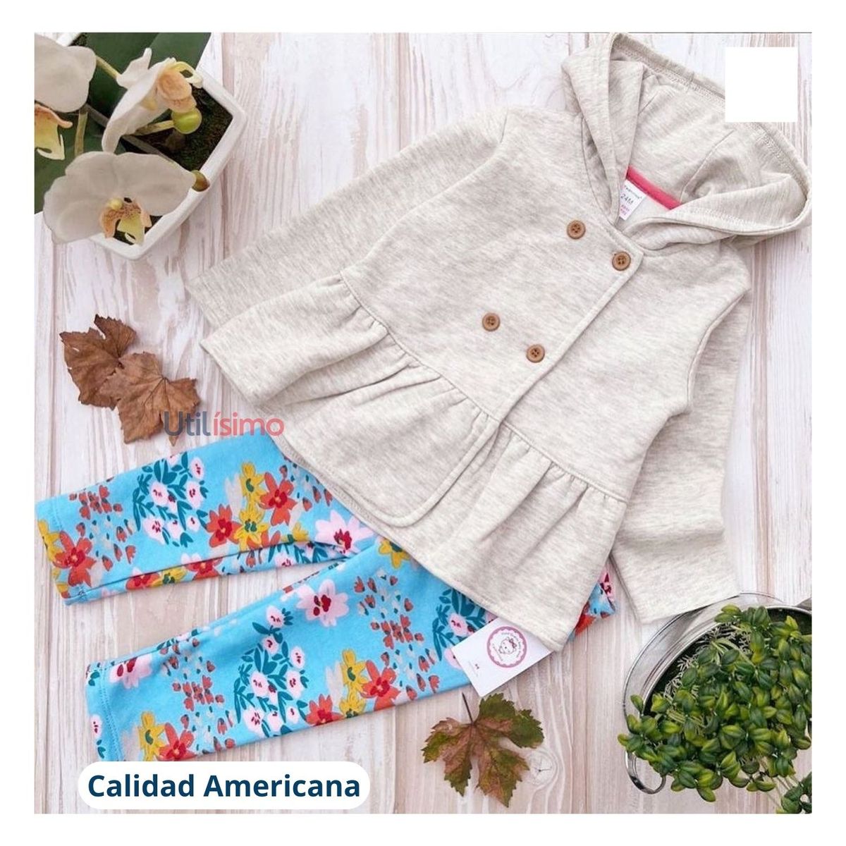 TEDMIMAK - Conjunto Bebe Niña 2 Piezas Poleron Pantalon Tedmimak