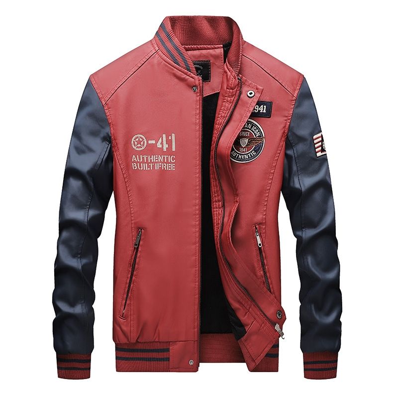 TIOZONEY - Chaqueta PU Hombre