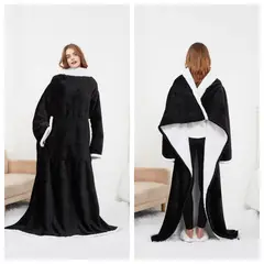 EVERSO - Manta De Sherpa Chiporro Con Mangas Y Bolsillo Para Los Pies