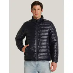 TOMMY HILFIGER - Parka Polished Con Logo Azul