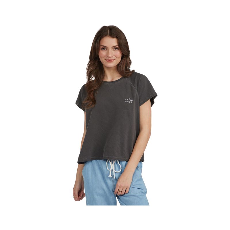 ROXY - Polera Roxy Just Way Oversized Mujer Anthracite