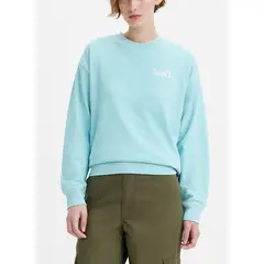 LEVIS - Polerón Mujer Regular Fit con Logo Celeste