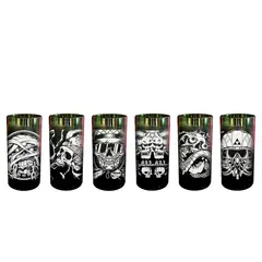 GREEN GLASS - Juego de 6 Vasos Metaleros