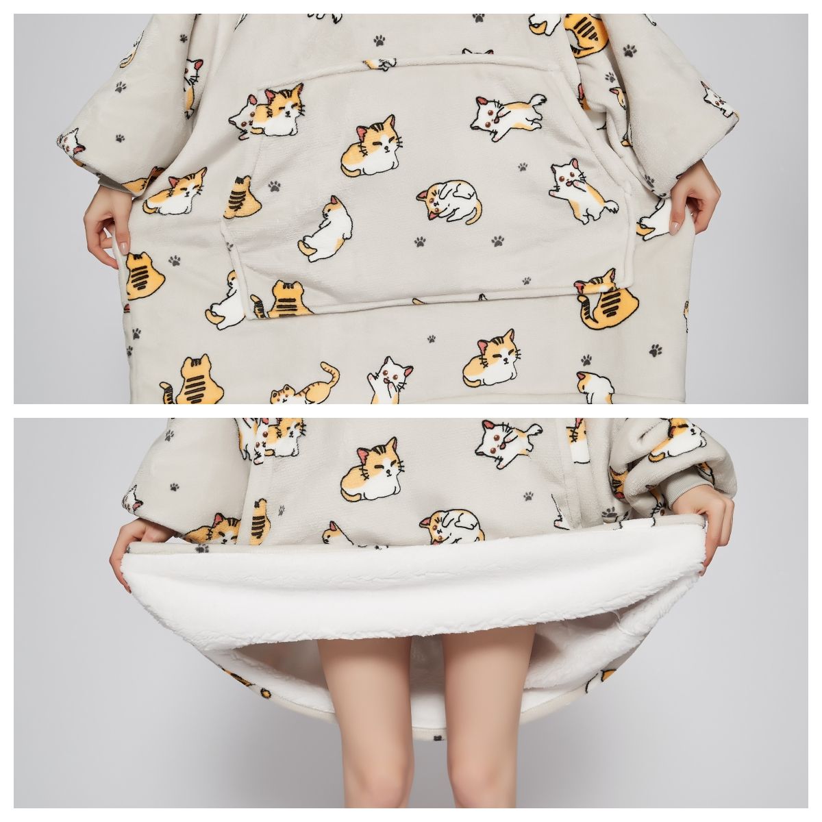 EVERSO - Polerones Felpa Con Capucha Manta Polar Bata Frazada Diseno