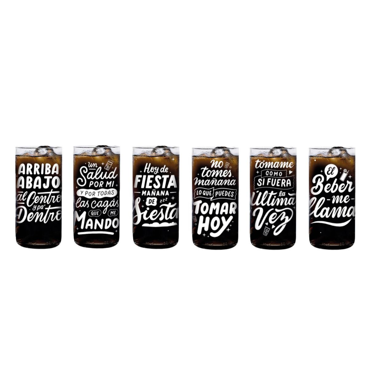 GREEN GLASS - Hoy me lanzo Juego de 6 Vasos